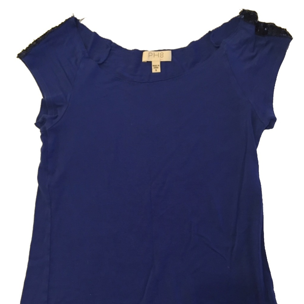 Ph8 Tee shirt T tank Small Navy Blue w. Sequence